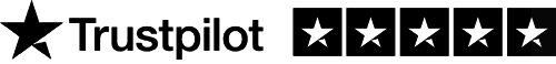 Trustpilot logo with 5 star rating for WordPress hosting.
